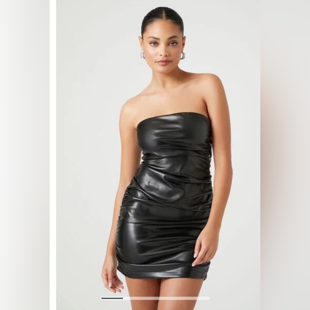 New with tags**A faux leather tube dress
